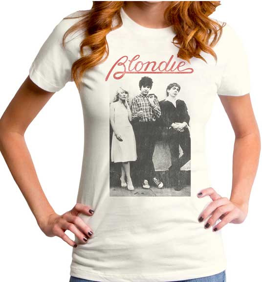 Blondie- Wallflowers on a natural girls fitted shirt by Goodie Two Sleeves