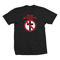 Bad Religion- Classic Crossbuster (Red Logo) on a black shirt