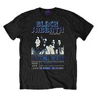 Black Sabbath- Deutsches Theater 1973 on a black ringspun cotton shirt