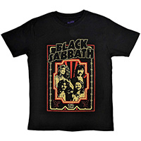 Black Sabbath- Est 1968 on a black ringspun cotton shirt