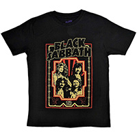Black Sabbath- Est 1968 on a black shirt