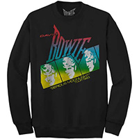 David Bowie- Serious Moonlight on a black crew neck sweatshirt by Goodie Two Sleeves