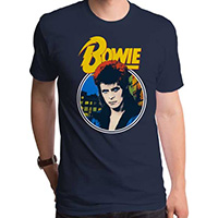 David Bowie- Ziggy Stardust (Colorized Face) on a navy shirt by Goodie Two Sleeves