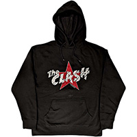 Clash- Star Logo on a black hooded sweatshirt