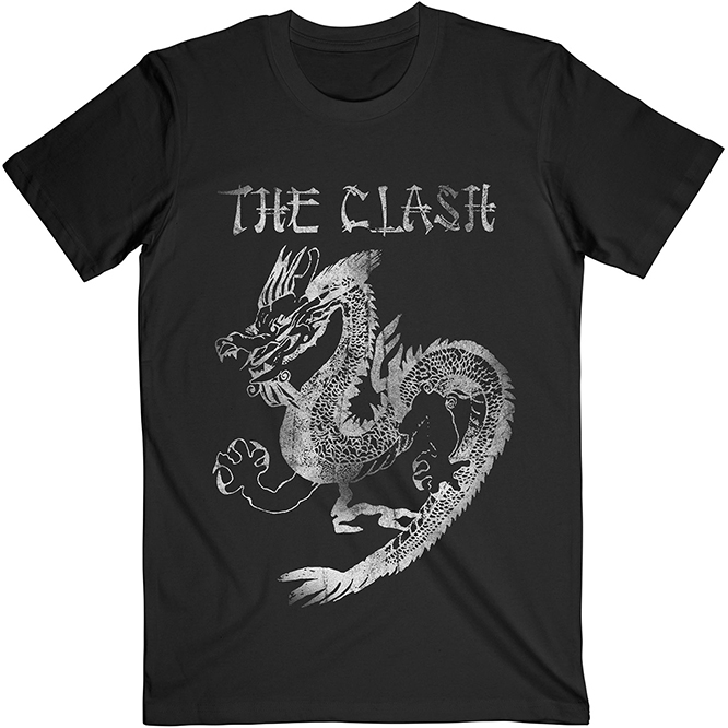 Clash- Dragon on a black ringspun cotton shirt