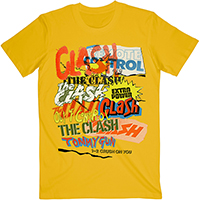 Clash- Singles on a yellow ringspun cotton shirt
