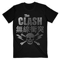 Clash- Skull & Crossbones on a black ringspun cotton shirt