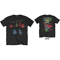 Cure- Faces on front, In Between Days on back on a black shirt