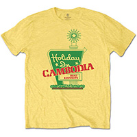 Dead Kennedys- Holiday In Cambodia on a yellow ringspun cotton shirt