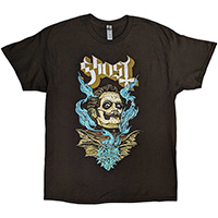 Ghost- Heart Hypnosis on a brown ringspun cotton shirt