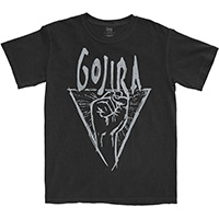 Gojira- Power Glove on a black ringspun cotton shirt