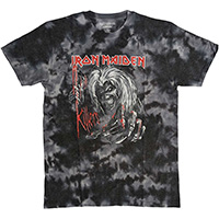 Iron Maiden- Killers on a black tie dye shirt 
