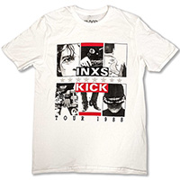 INXS- Kick Tour 1988 on a white ringspun cotton shirt
