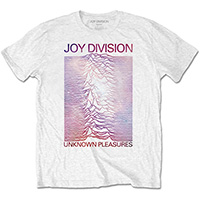 Joy Division- Gradient Unknown Pleasures on a white ringspun cotton shirt