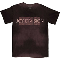 Joy Division- Logo & Mini Repeater Pulses purple dip dye on a grey ringspun cotton shirt