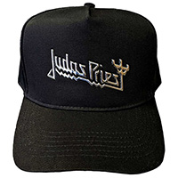 Judas Priest- Silver Logo on a black baseball hat