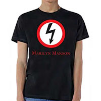 Marilyn Manson- Bolt Logo on a black ringspun cotton shirt (Sale price!)