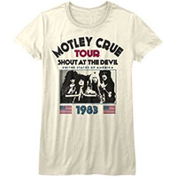 Motley Crue- Shout At The Devil 1983 Tour on a natural girls fitted shirt