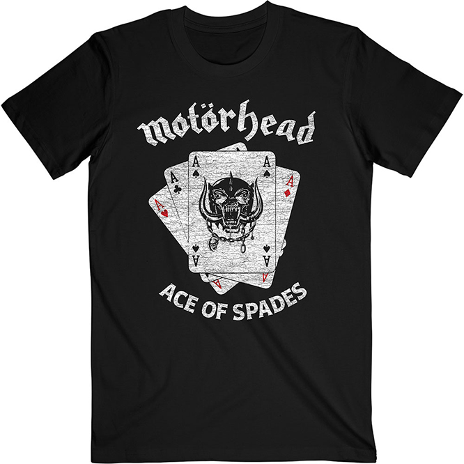 Motorhead- Ace Of Spades (Cards) on a black ringspun cotton shirt