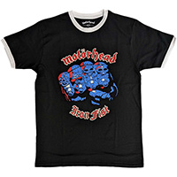 Motorhead- Iron Fist on a black/white ringer shirt
