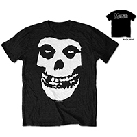 Misfits- Skull on front, Logo on back on a black ringspun cotton shirt