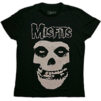 Misfits- White Logo & Skull on a black ringspun cotton shirt