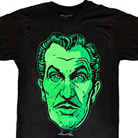 Vincent Price Classic Face in Ghoulish Green shirt by Kreepsville 666 - SALE S only