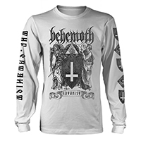 Behemoth- The Satanist With Sleeve Prints on a white long sleeve shirt