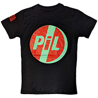 Public Image Limited- PiL (Red & Green Print)  & PiL Official on a black ringspun cotton shirt