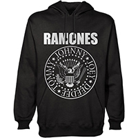 Ramones- Presidential Seal on a black hooded sweatshirt