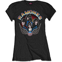 Ramones- Vintage Wings Band Pic on a black girls fitted shirt