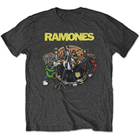 Ramones- Road To Ruin on a charcoal ringspun cotton shirt
