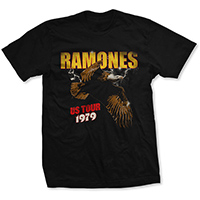 Ramones- US Tour 1979 on a black ringspun cotton shirt