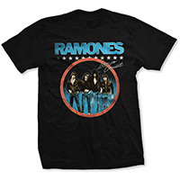 Ramones- Live In Concert on a black ringspun cotton shirt
