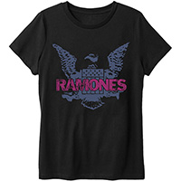 Ramones- Purple Eagle & Pink Logo on a black ringspun cotton shirt