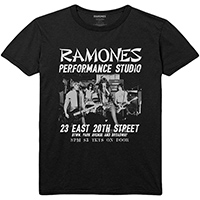 Ramones- Performance Studio Flyer on a black ringspun cotton shirt