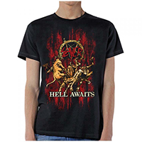 Slayer- Hell Awaits on a black shirt