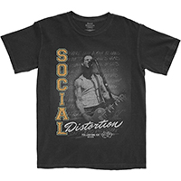 Social Distortion- Mike Live on a black ringspun cotton shirt
