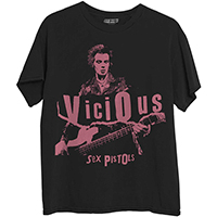 Sex Pistols- Vicious on a black ringspun cotton shirt