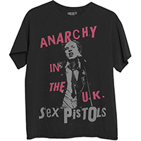 Sex Pistols- Anarchy In The UK (Johnny Live) on a black ringspun cotton shirt