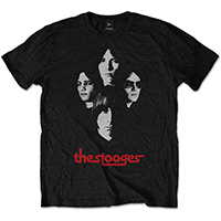 Stooges- Faces & Red Logo on a black shirt