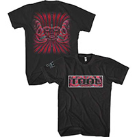 Tool- Logo on front & sleeve, Skulls on back on a black shirt
