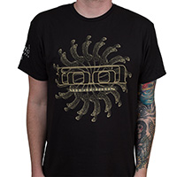 Tool- Spectre Spiral on front, Logo on sleeve on a black shirt