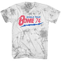 David Bowie- World Tour 74 on a grey treated shirt (Sale price!)