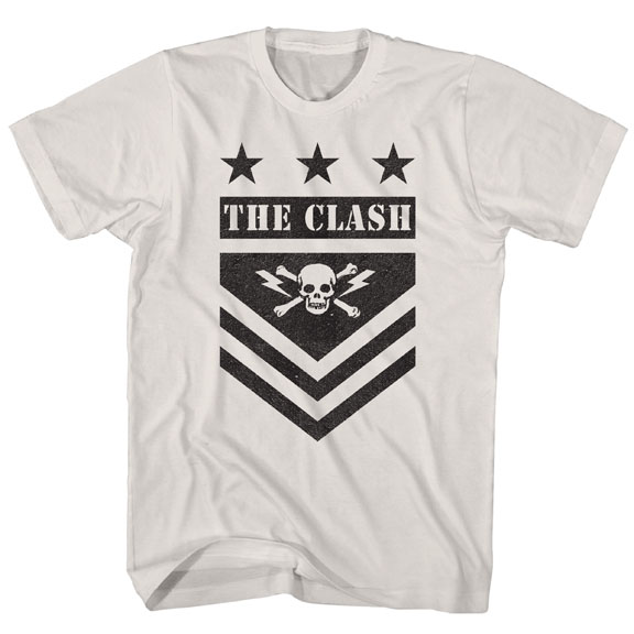 Clash- Stripes & Skull on a natural shirt