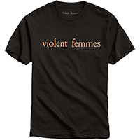 Violent Femmes- Salmon Pink Logo on a black ringspun cotton shirt