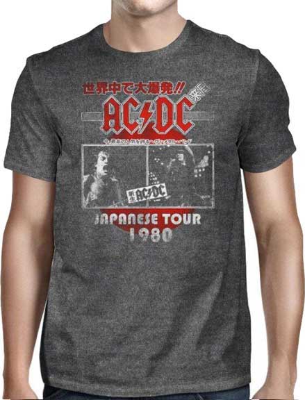 AC/DC- 1980 Japanese Tour on a grey shirt (Sale price!)