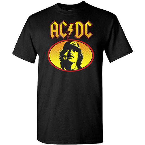 AC/DC- Oval Angus on a black shirt