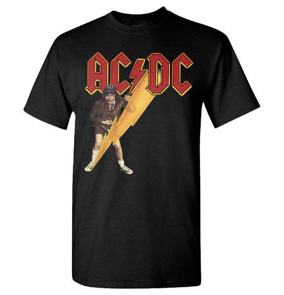 AC/DC- High Voltage (Angus & Bolt) on a black shirt