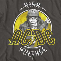 AC/DC- High Voltage on a charcoal ringspun cotton shirt